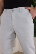 Erkek Casual Slim Fit Cord Desenli Kumaş Pantolon resmi